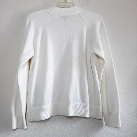 Quince 100% Organic Cotton Mockneck Sweater Ivory Size Large - Picture 8 of 8